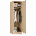 1-deurs kledingkast met kledingroede en legplank, 60 x 52 x 180 cm, licht eiken