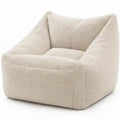 Crèmekleurige teddy zitzakfauteuil met EPS-vulling, 65 x 65 x 60 cm
