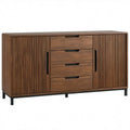 Walnootbruine kast met 2 deuren en 4 laden, 160 x 40 x 80 cm